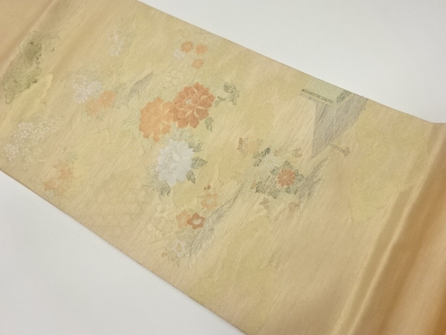 光悦垣に秋草・屋敷模様織り出し袋帯